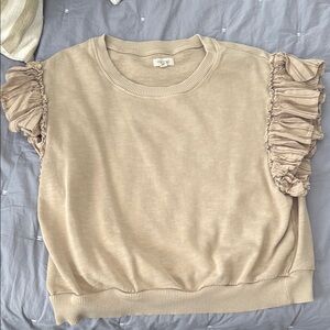 Pilcro Ruffle Sleeve Top